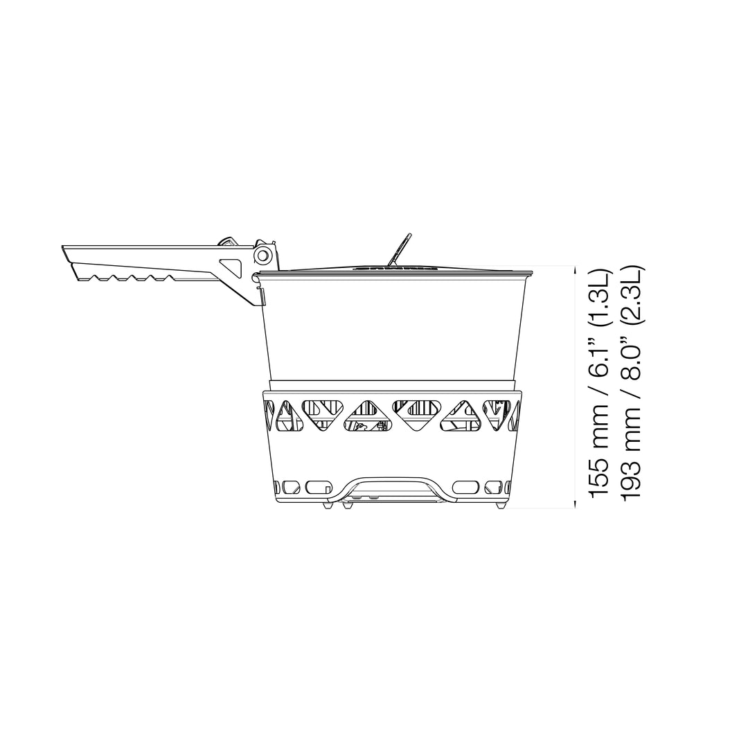 PrimeTech Stove System 2.3L | Aluminum Pots & Colander Lid